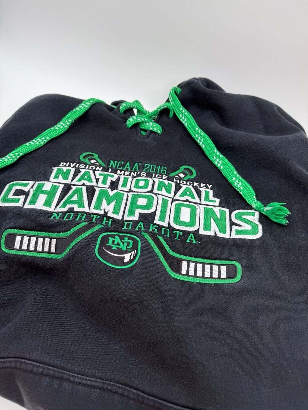NCAA 2016 North Dakota Division 1 Men's Hockey National Champions Lace Up Hoodie